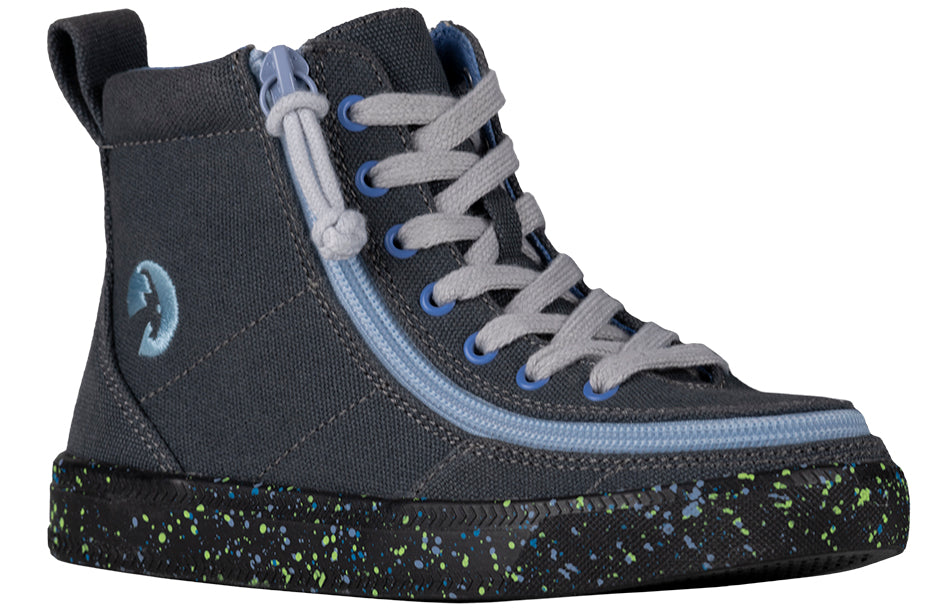 Charcoal/Blue Speckle BILLY Classic Lace High Tops